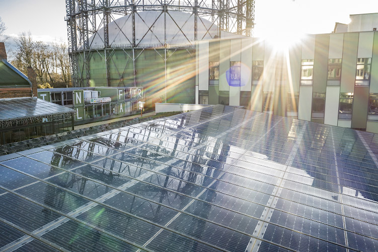 PV Dachanlage auf EUREF Campus. Berlin 2020i