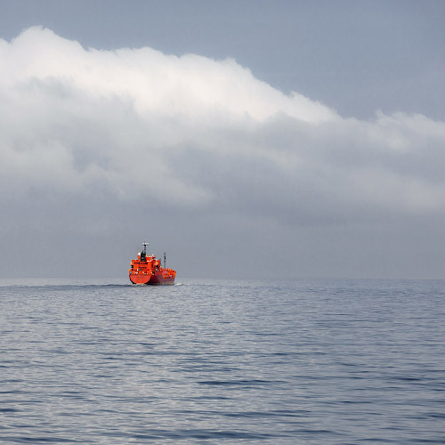 LPG Tanker Eco Invictus Majuro operated by Stealthgas passing Baltic Sea. Germany 2021