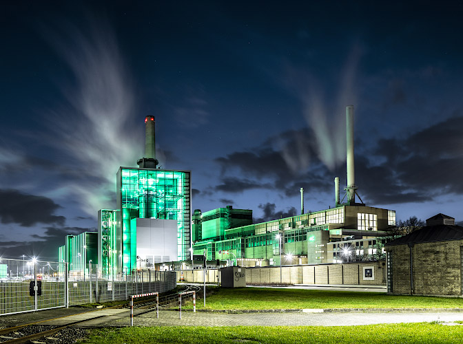 Effizientes Gaskraftwerk Lausward mit Block Fortuna. Düsseldorfer Stadtwerke, EnBW. Düsseldorf Germany 2022