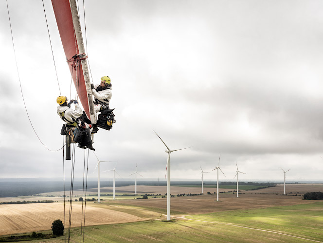 Industriekletterer im Windpark Hohenselchow 2021