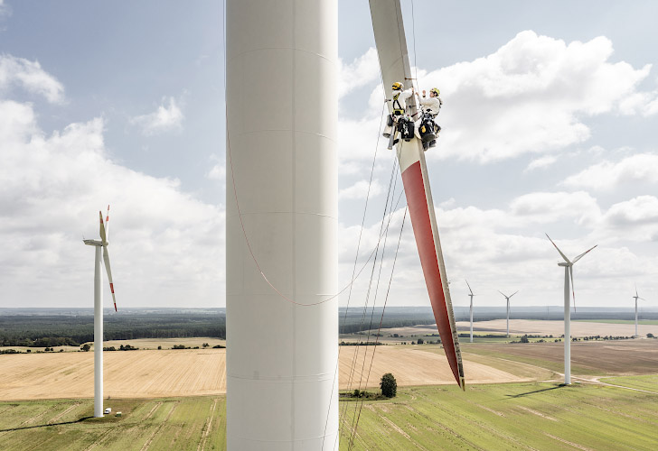 Industriekletterer im Windpark Hohenselchow 2021