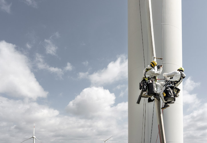 Industriekletterer im Windpark Hohenselchow 2021