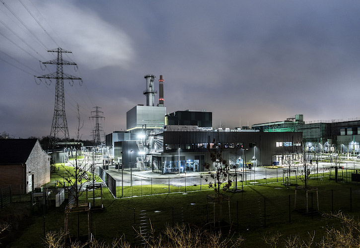 Modernes Vattenfall Gas-und Dampfturbinen Heizkraftwerk Marzahn, Gaskraftwerk mit GUD-Technik. Berlin, Deutschland 2022