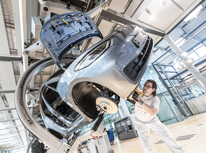 Produktion Volkswagen ID.3 in Glaeserne Manufaktur. Dresden 2021