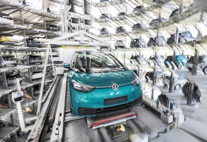 Produktion Volkswagen ID.3 in Glaeserne Manufaktur. Dresden 2021