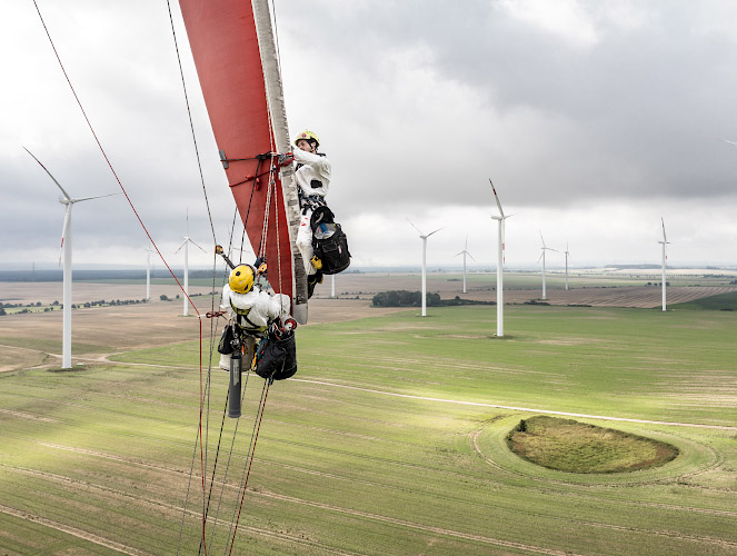 Industriekletterer im Windpark Hohenselchow 2021