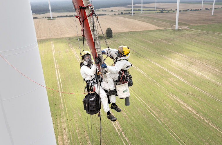 Industriekletterer im Windpark Hohenselchow 2021
