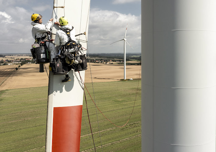 Industriekletterer im Windpark Hohenselchow 2021
