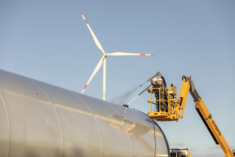 Installation Vestas V150 5.6 Windenergieanlage Wollenthin, Vorbereitung Turmmontage. Wollenthin 2022