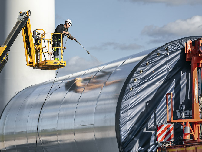 Installation Vestas V150 5.6 Windenergieanlage Wollenthin, Vorbereitung Turmmontage. Wollenthin 2022