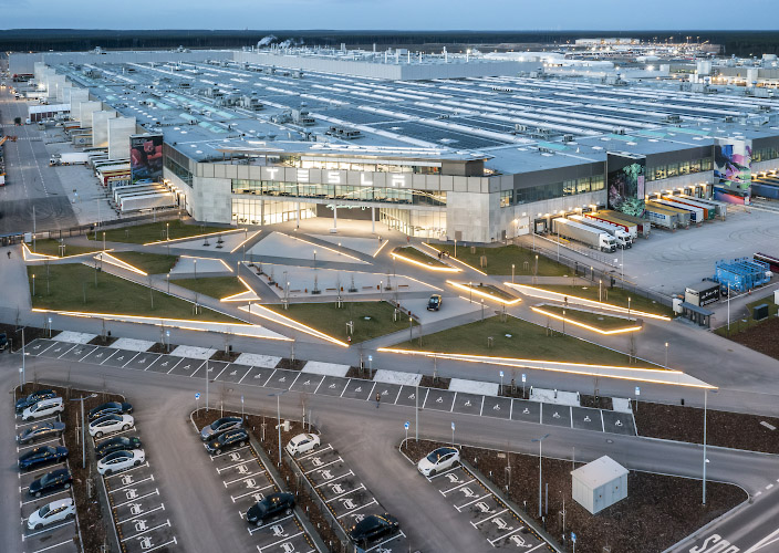 New Look Elon Musk´ Tesla Gigafactory Grünheide. Berlin Germany 2024