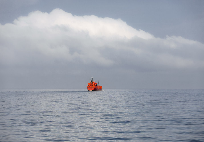 LPG Tanker Eco Invictus Majuro operated by Stealthgas passing Baltic Sea. Germany 2021