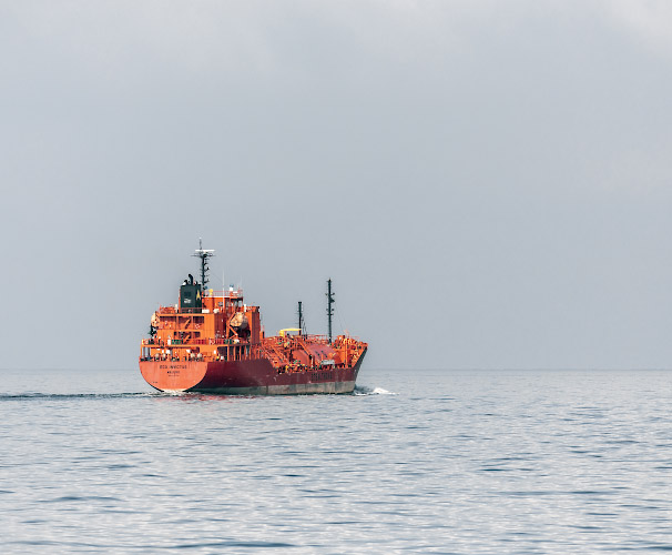 LPG Tanker Eco Invictus Majuro operated by Stealthgas passing Baltic Sea. Germany 2021