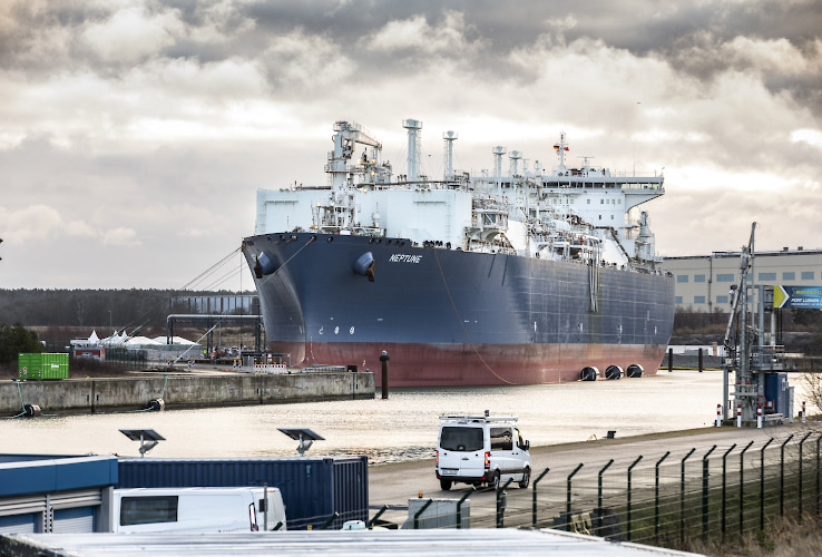 Floating LNG Terminal Neptune. Lubmin Harbour, Germany January 2023