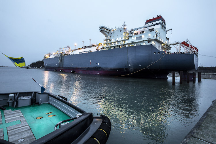 Floating Liquified Natural Gas LNG Terminal Neptune. Lubmin Harbour, Germany January 2023