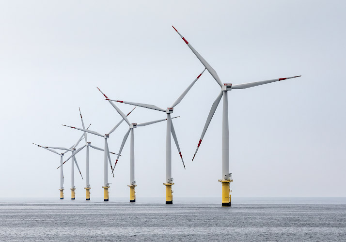 RWE Offshore Windfarm Amrumbank West. Deutsche Nordsee vor Helgoland 2023