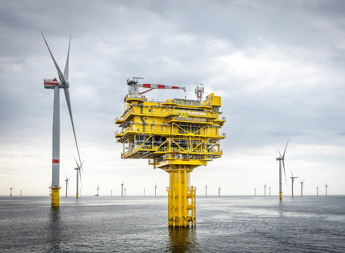 RWE Offshore Windfarm Kaskasi. Deutsche Nordsee vor Helgoland 2023
