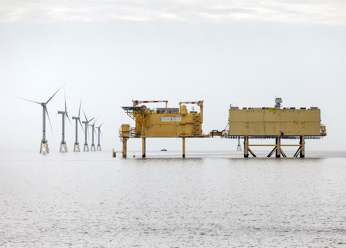 RWE Offshore Windfarm Nordsee Ost. Deutsche Nordsee vor Helgoland 2023