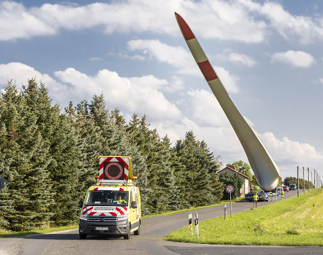 Transport Rotorblatt in Windpark Illmersdorf 2023