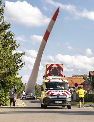 Transport Rotorblatt in Windpark Illmersdorf 2023