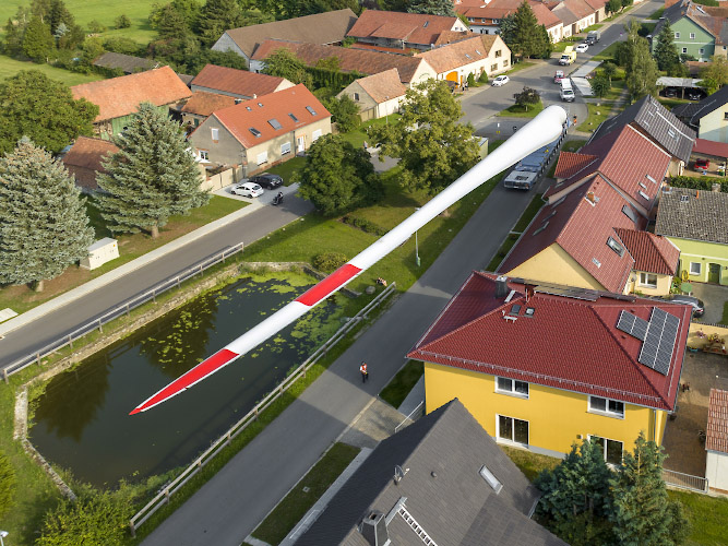 Transport Rotorblatt in Windpark Illmersdorf 2023