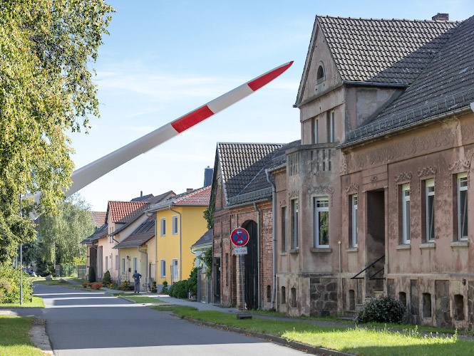 Transport NORDEX Rotorblatt in Windpark Illmersdorf 2023
