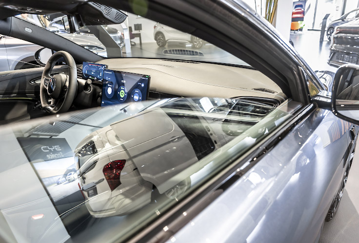 BYD Auto Company Limited. Build Your Dreams at latest Store including fancy Showroom in Berlin Spandau. Germany 2024