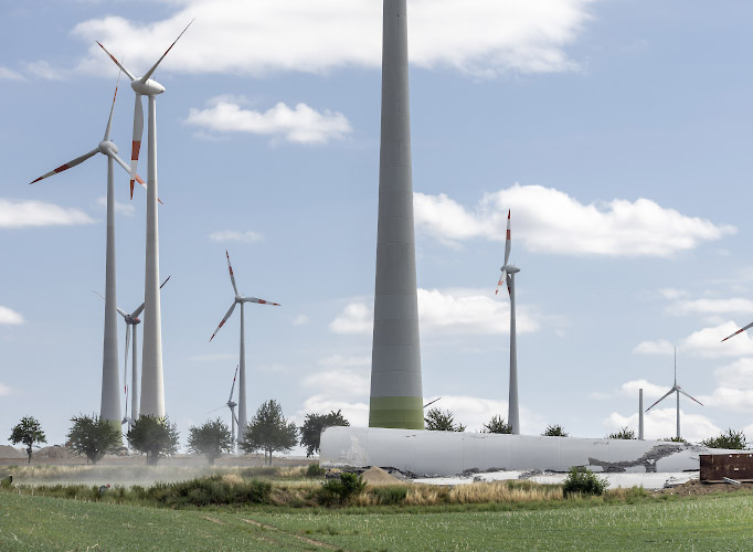 Repowering im Buergerwindpark Druiberg. Austausch 13 aeltere Windkraftanlagen durch 13 neue. Dardesheim 2025