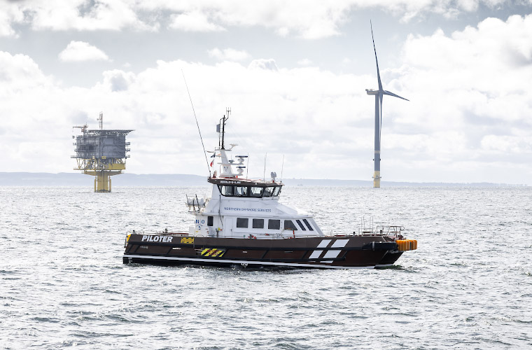 Parkwind Offshore Windpark Arcadis Ost One. Crew Transport Vessel Piloter Northern Offshore Services. JNBP JERA NEX BP. Deutsche Ostsee Baltic Sea 2025