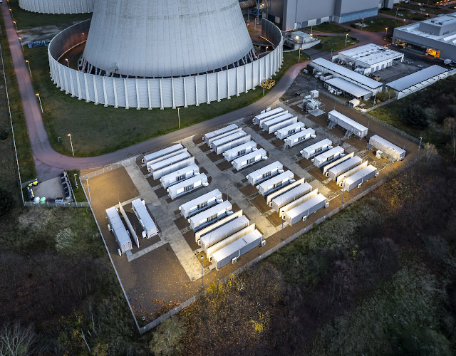 LEAG BigBattery Lausitz am Standort Braunkohlekraftwerk Schwarze Pumpe. Batteriespeicher im grossindustriellen Massstab. 2025