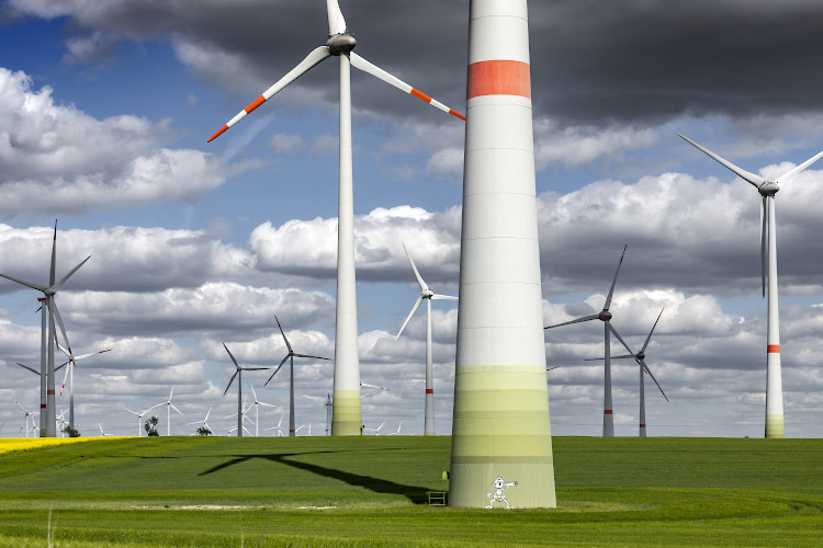 Windpark am Energieautarken Dorf Feldheim. Deutschland 2025