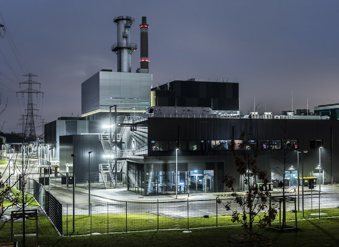 BEW GuD Gas-und Dampfturbinen-Heizkraftwerk Marzahn, Hauptbrennstoff Erdgas. Berlin, Deutschland. 2022