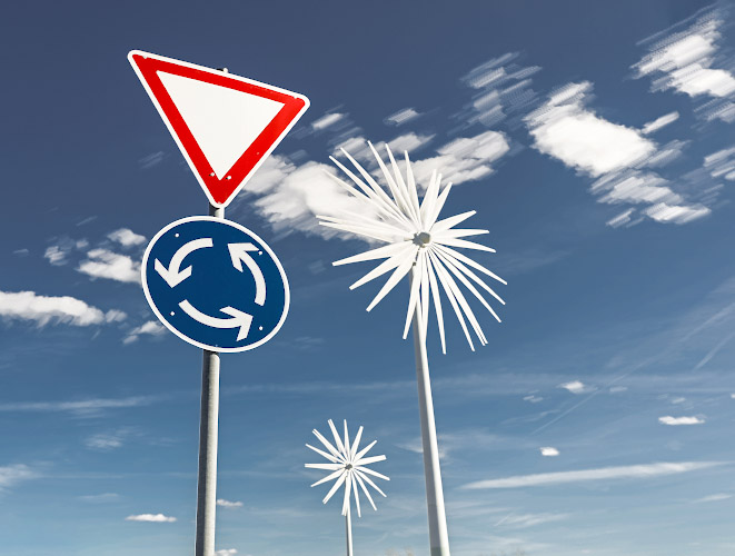 Windy Flowers, Palm Trees and Dandelions. Windenergie im Land Brandenburg, Germany. Spring 2026