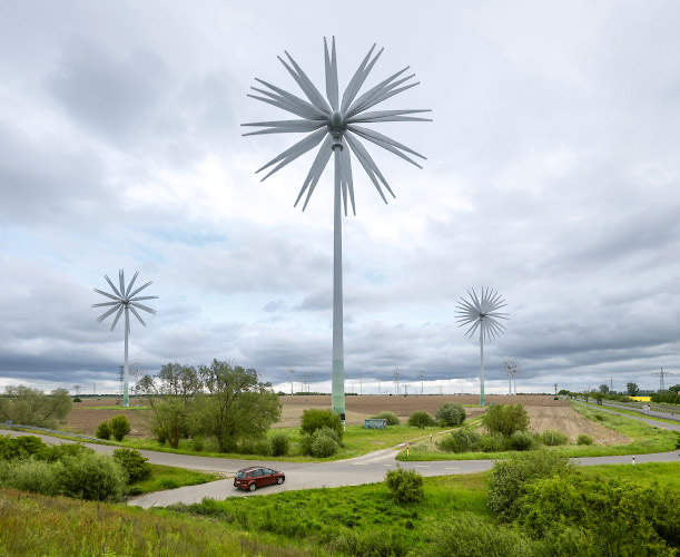 Windy Flowers, Palm Trees and Dandelions. Windenergie im Land Brandenburg, Germany. Spring 2026