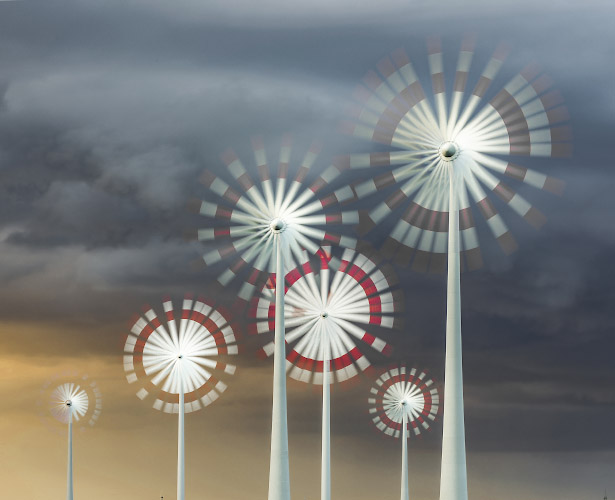 Windy Flowers, Palm Trees and Dandelions. Windenergie im Land Brandenburg, Germany. Spring 2026